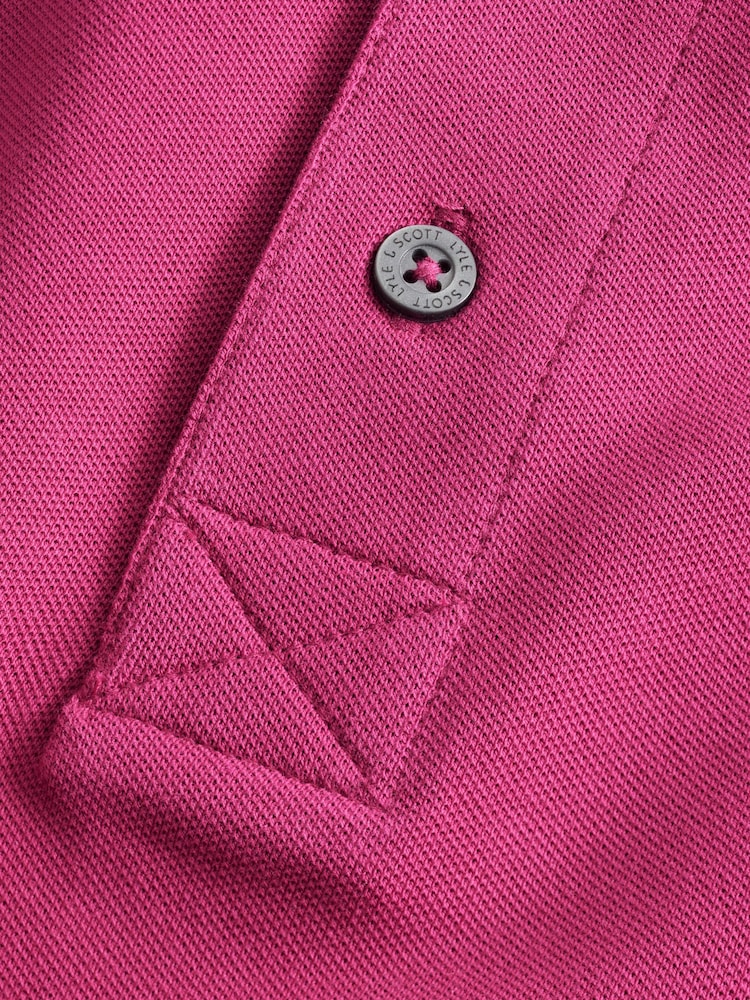 Lyle & Scott Rich Pink Classic Polo Shirt - Image 7 of 7