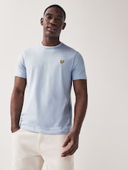 Lyle & Scott Light Blue Tipped Collar 100% Cotton T-Shirt - Image 1 of 4