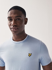 Lyle & Scott Light Blue Tipped Collar 100% Cotton T-Shirt - Image 3 of 4
