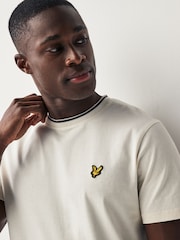 Lyle & Scott Ecru White Tipped Collar 100% Cotton T-Shirt - Image 1 of 5