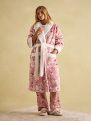 Joules Matilda Pink Fleece Lined Dressing Gown - Image 2 of 6