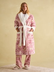 Joules Matilda Pink Fleece Lined Dressing Gown - Image 3 of 6