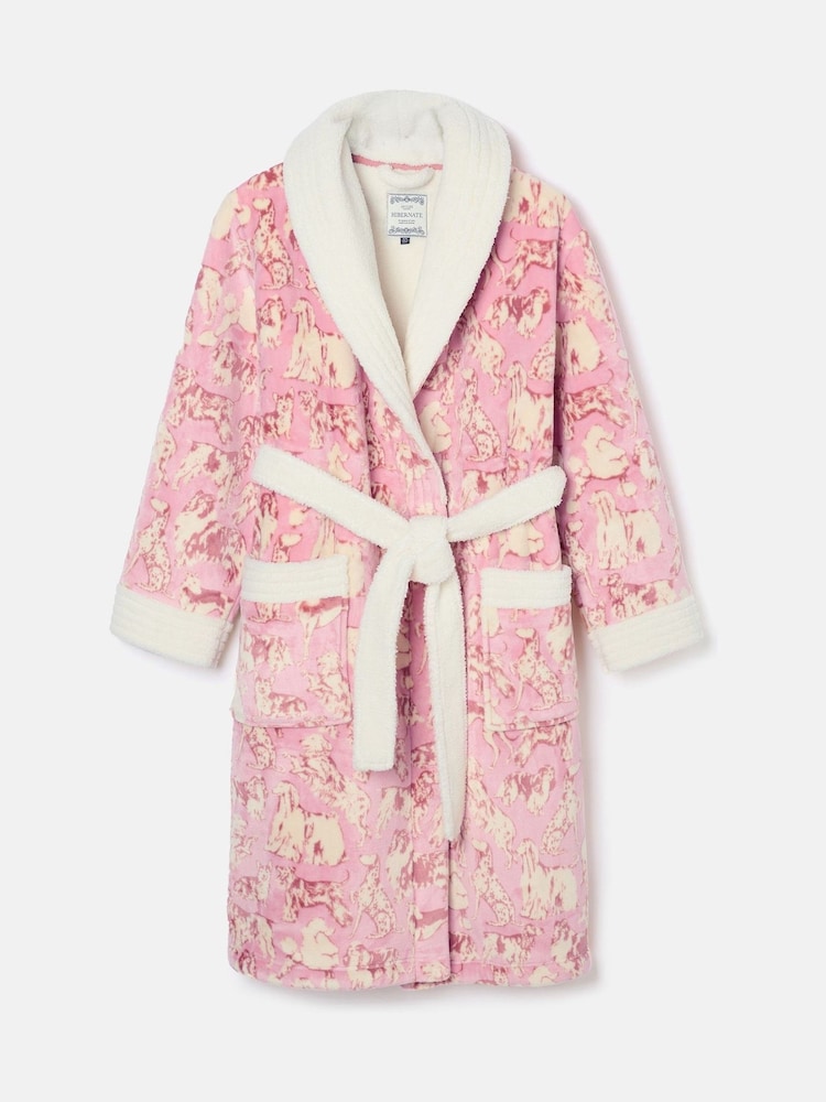 Joules Matilda Pink Fleece Lined Dressing Gown - Image 6 of 6