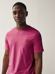 Lyle & Scott Rich Pink Crew Neck 100% Cotton T-Shirt - Image 1 of 6