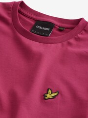 Lyle & Scott Rich Pink Crew Neck 100% Cotton T-Shirt - Image 5 of 6