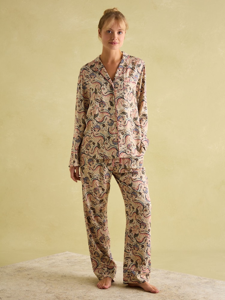 Joules Alma Floral Pyjama Set - Image 1 of 7