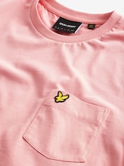 Lyle & Scott Palm Pink Pocket 100% Cotton T-Shirt - Image 4 of 5