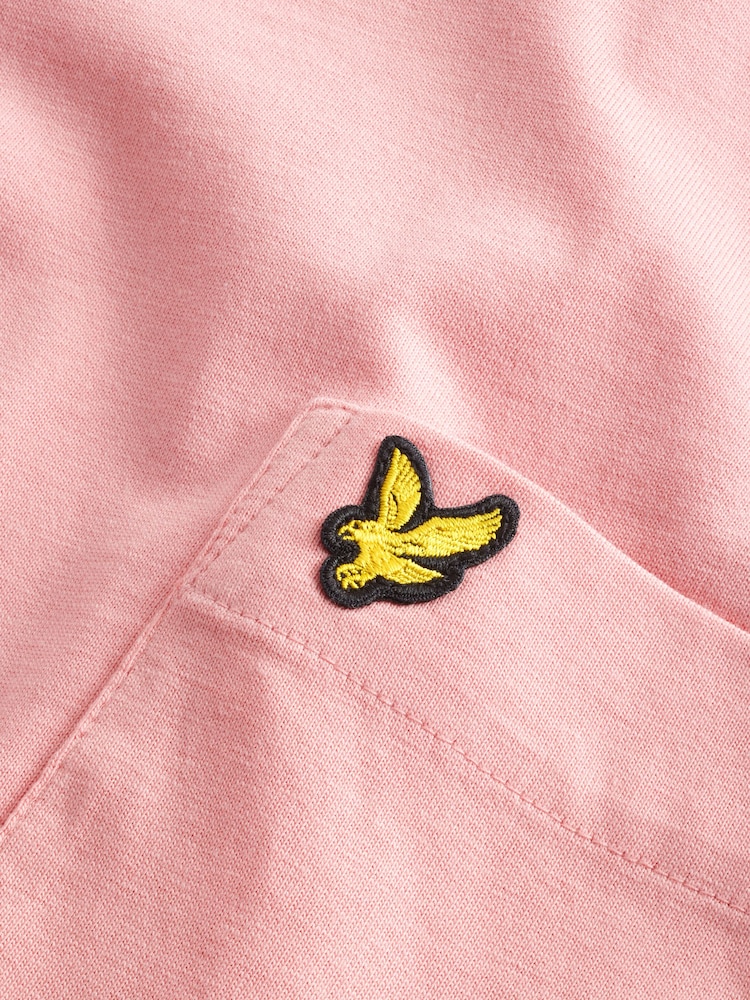 Lyle & Scott Palm Pink Pocket 100% Cotton T-Shirt - Image 5 of 5