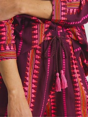 Simply Be Purple Jacquard Shirt And Short Beach Co-ord Set - Image 4 of 4