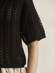 Black Premium Knitted Polo Neck Top - Image 4 of 8