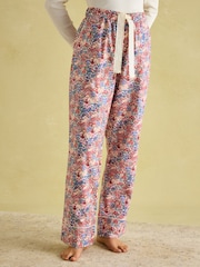Joules Stella Cream Cotton Pyjama Bottoms - Image 1 of 6