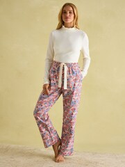 Joules Stella Cream Cotton Pyjama Bottoms - Image 3 of 6