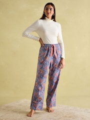 Joules Stella Blue Cotton Pyjama Bottoms - Image 5 of 7