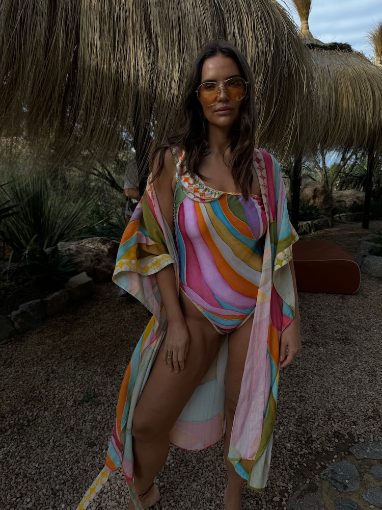 Never Fully Dressed Multi Livaeco Viscose Kimono Dress - Image 1 of 2