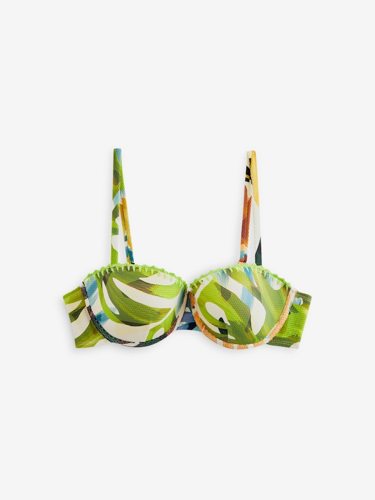 Never Fully Dressed Green Palm Cupped Stitching Bikini Top - Image 4 of 4
