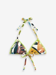 Never Fully Dressed Green Palm Triangle Stitching Bikini Top - Image 5 of 6