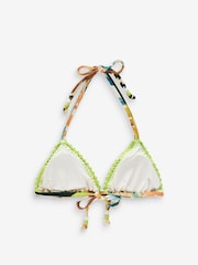 Never Fully Dressed Green Palm Triangle Stitching Bikini Top - Image 6 of 6