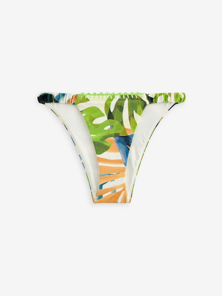 Never Fully Dressed Green Palm Stitching Tanga Bikini Briefs - Image 6 of 6