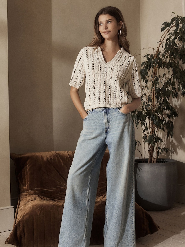 Neutral Premium Knitted Polo Neck Top - Image 2 of 6