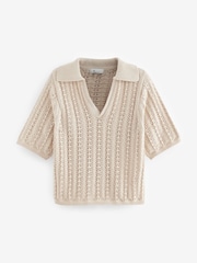 Neutral Premium Knitted Polo Neck Top - Image 5 of 6