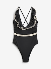 Never Fully Dressed Black Plunge Tummy Control Swimsuit - Image 5 of 5