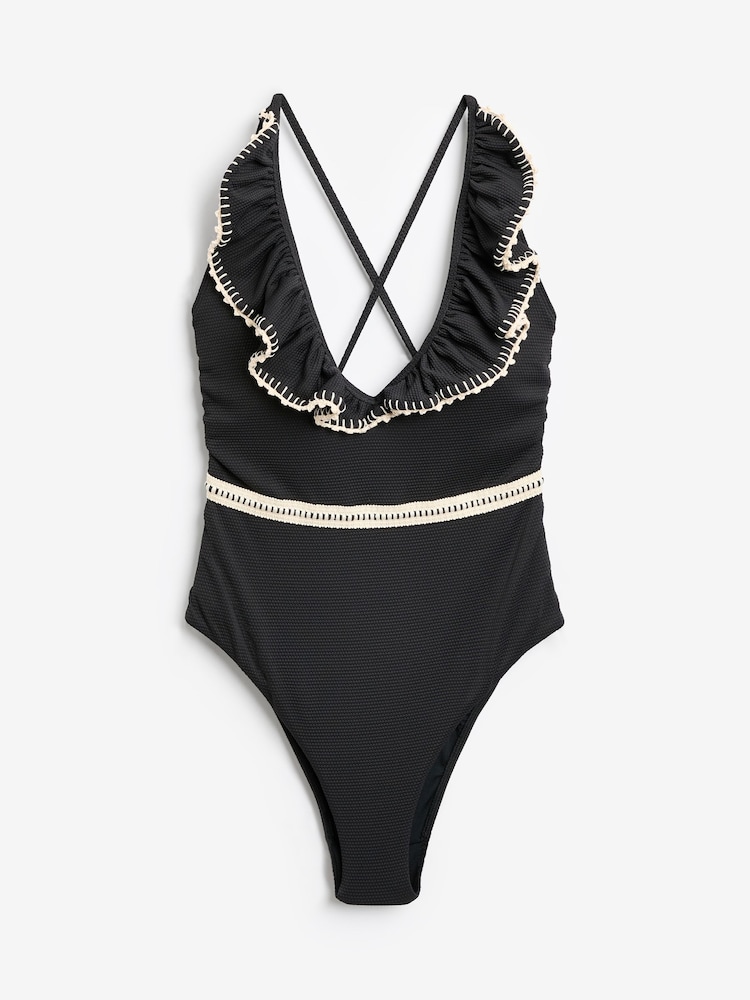 Never Fully Dressed Black Plunge Tummy Control Swimsuit - Image 5 of 5