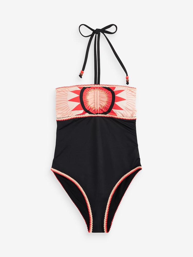 Never Fully Dressed Black Sundial Tummy Control Bandeau Swimsuit - Image 4 of 4