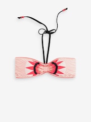 Never Fully Dressed Red/White Bandeau Sundial Bikini Top - Image 4 of 4