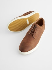 Tan Brown Cupsole Derby Shoes - Image 4 of 6