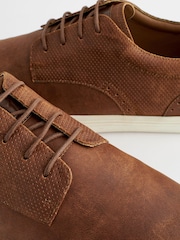 Tan Brown Cupsole Derby Shoes - Image 5 of 6