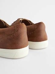 Tan Brown Cupsole Derby Shoes - Image 6 of 6