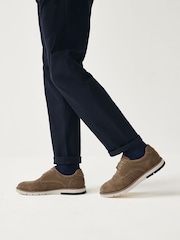 Taupe Brown Sports Wedges Shoes - Image 1 of 7