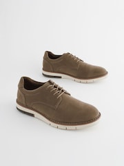 Taupe Brown Sports Wedges Shoes - Image 2 of 7