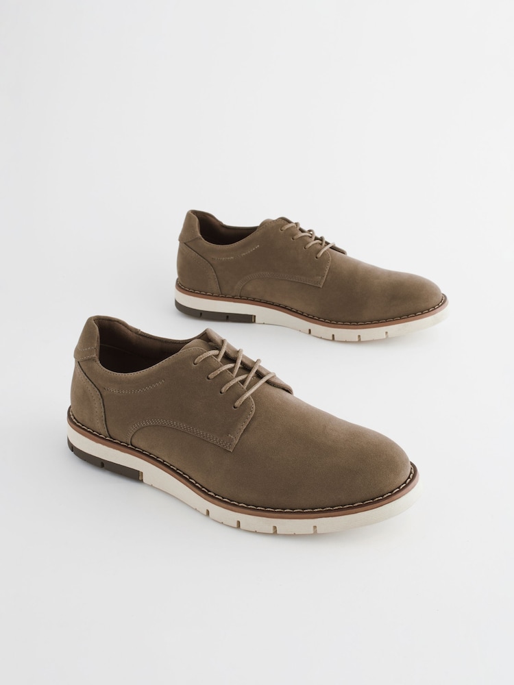 Taupe Brown Sports Wedges Shoes - Image 2 of 7