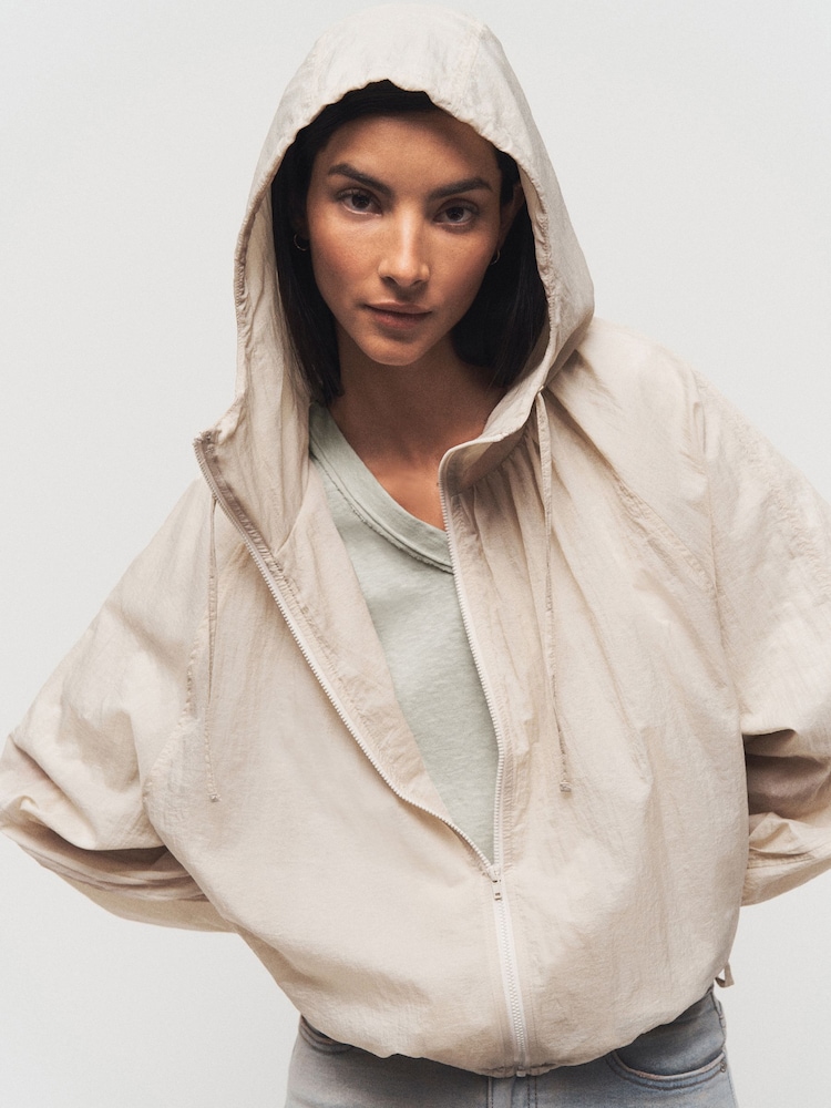 Beige Sheer Shower Proof Raincoat - Image 2 of 6