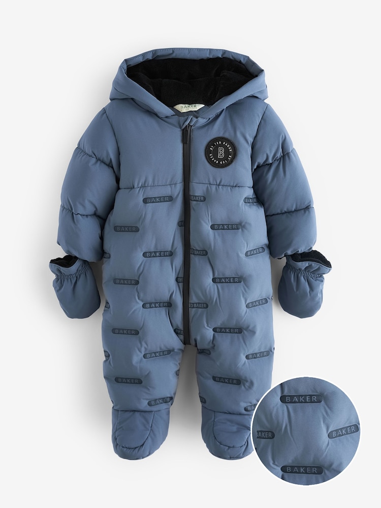 Baker by Ted Baker Blue Shower Resistant Snowsuit - Image 1 of 5