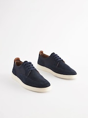 Navy Blue Suede Cupsole Casual Shoes - Image 1 of 5