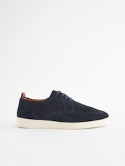 Navy Blue Suede Cupsole Casual Shoes - Image 2 of 5