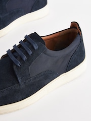 Navy Blue Suede Cupsole Casual Shoes - Image 3 of 5
