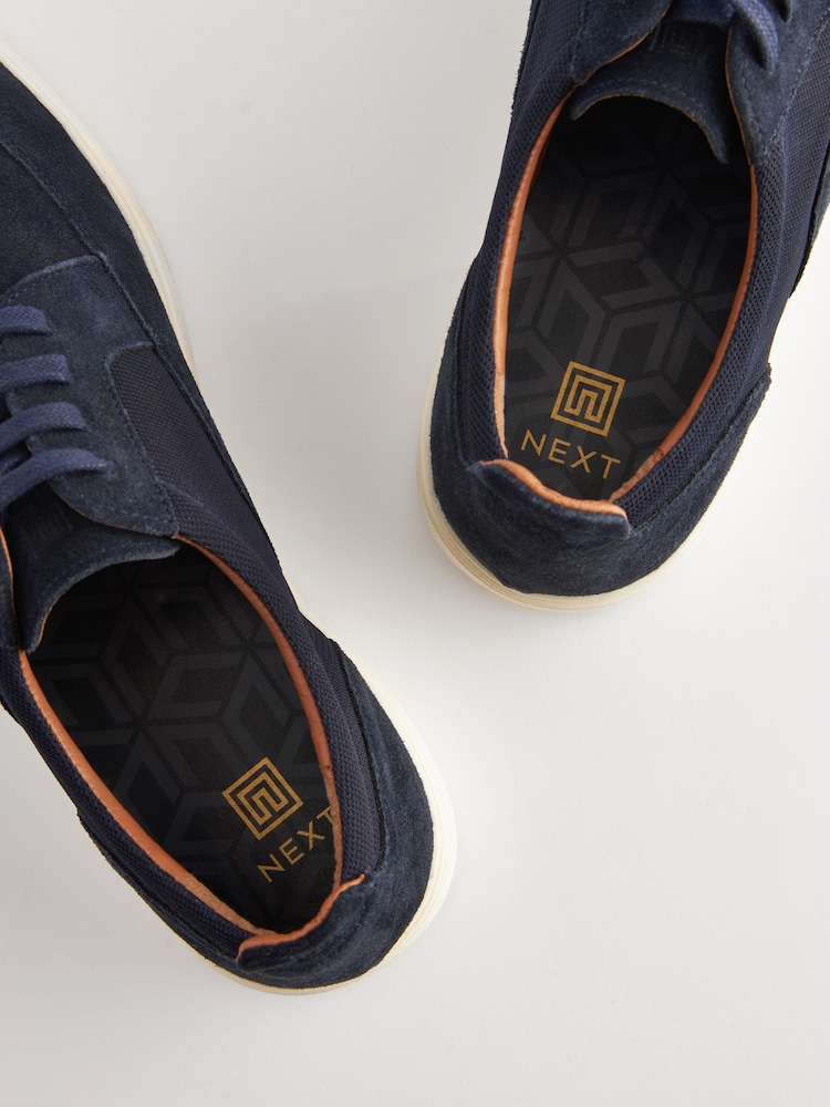 Navy Blue Suede Cupsole Casual Shoes - Image 5 of 5