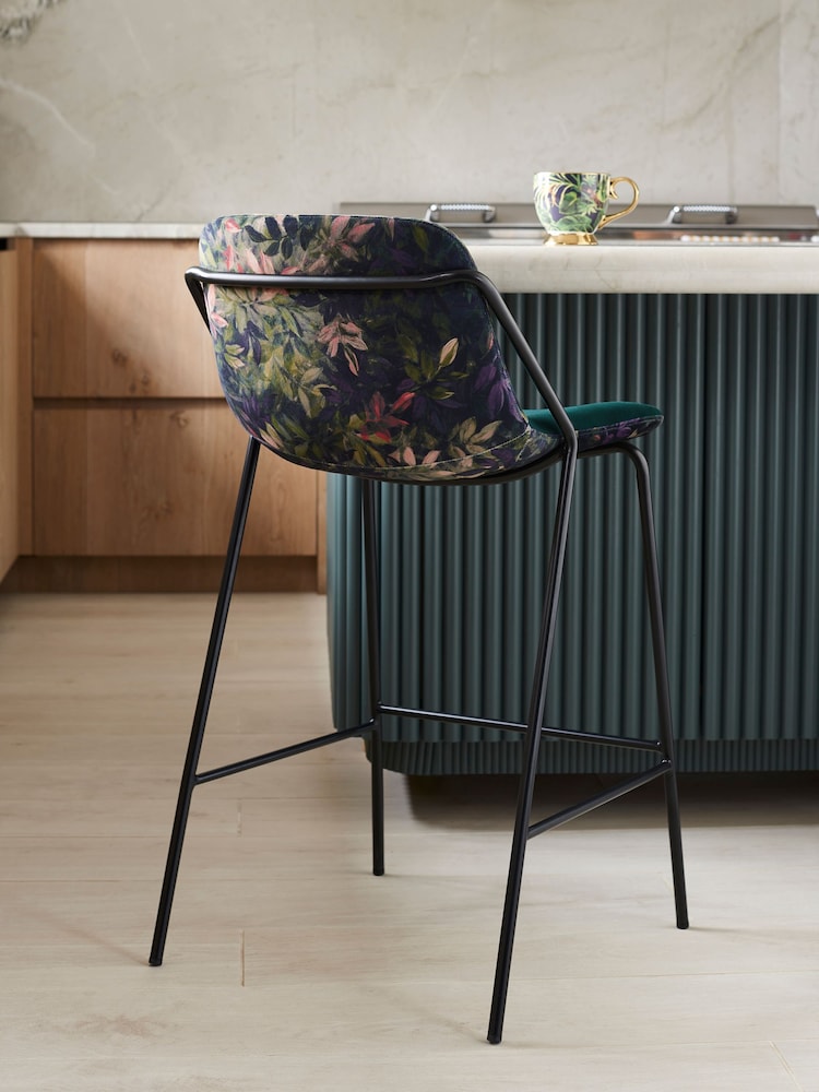 Clarke and Clarke Congo Amethyst Emerald Green Mattio Dining Chair - Image 2 of 7