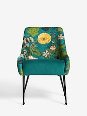 Clarke and Clarke Passiflora Kingfisher Blue and Teal Renzo Dining Chair - Image 2 of 6