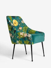 Clarke and Clarke Passiflora Kingfisher Blue and Teal Renzo Dining Chair - Image 3 of 6