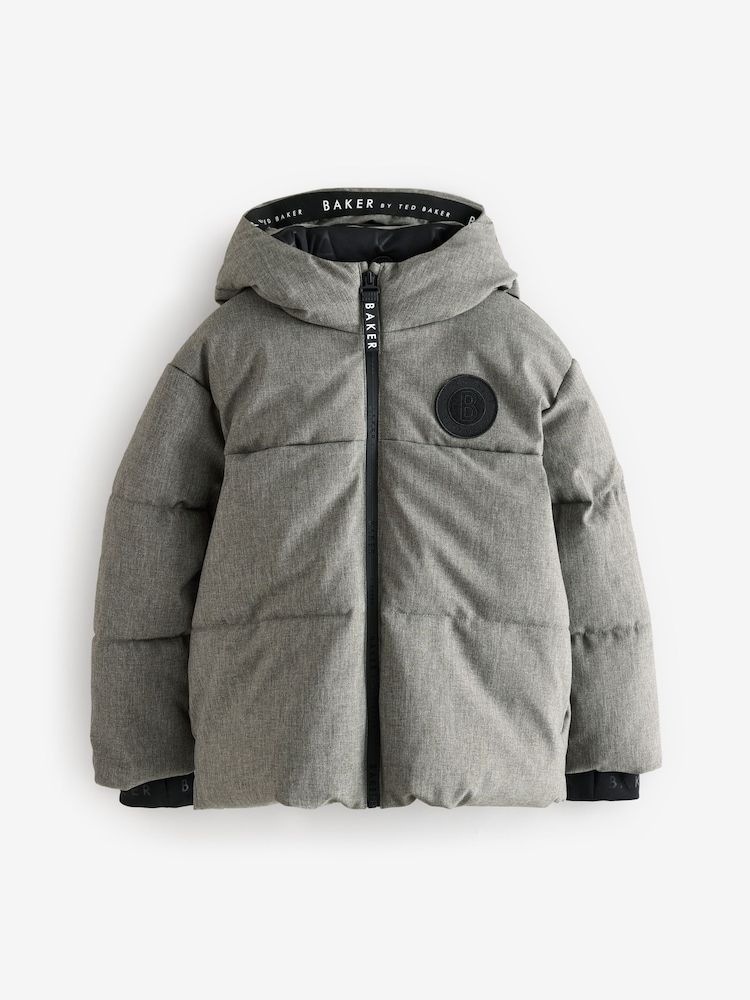 Baker by Ted Baker Gris Résistant à la douche Padded Coat - Image 8 of 15