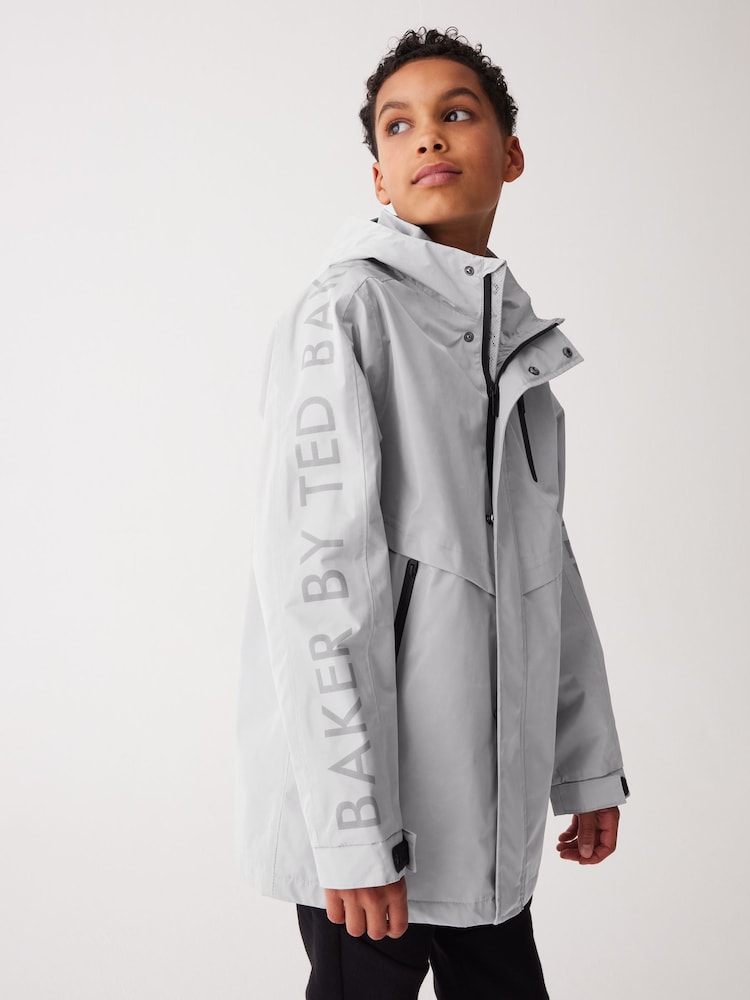 Baker by Ted Baker Grey Shower Resistant Technical Rain Jacket - Image 2 of 14