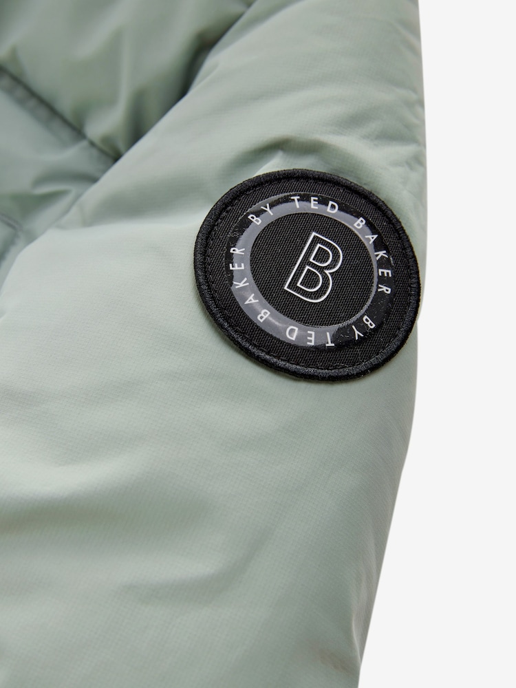 Baker by Ted Baker Green Shower Resistant Heatseal Coat - Image 12 of 14