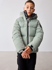 Baker by Ted Baker Green Shower Resistant Heatseal Coat - Image 2 of 14