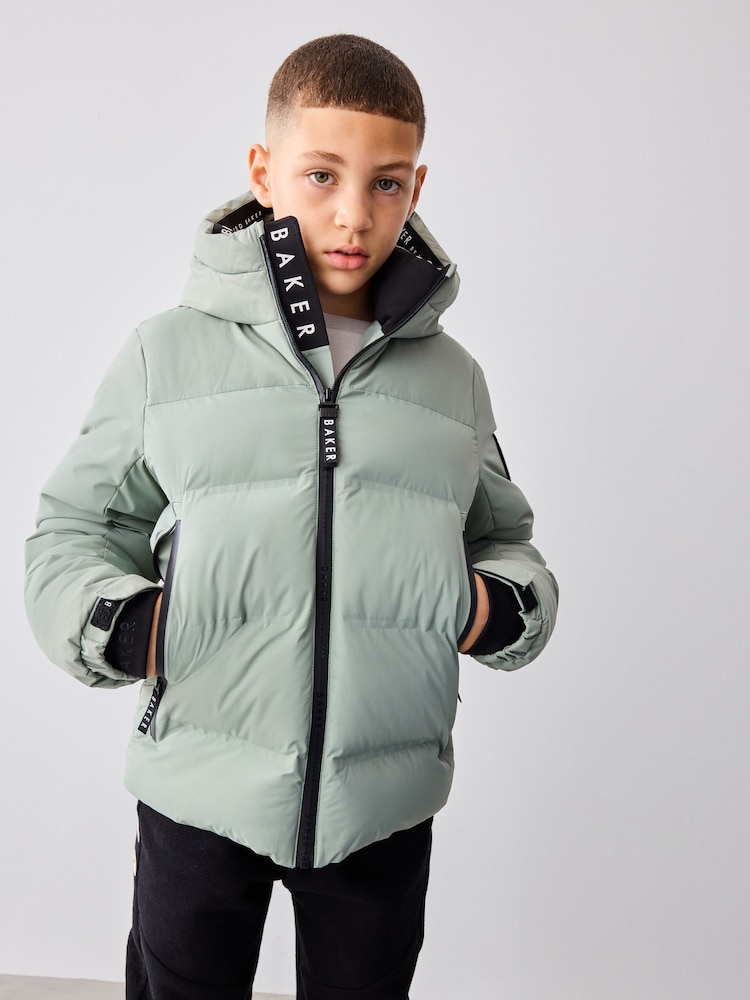 Baker by Ted Baker Green Shower Resistant Heatseal Coat - Image 4 of 14