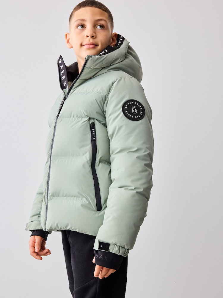 Baker by Ted Baker Green Shower Resistant Heatseal Coat - Image 5 of 14