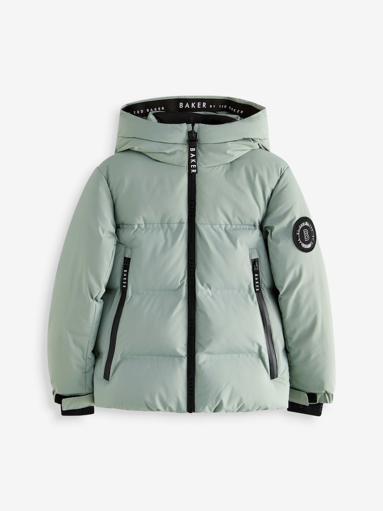 Baker by Ted Baker Green Shower Resistant Heatseal Coat - Image 8 of 14